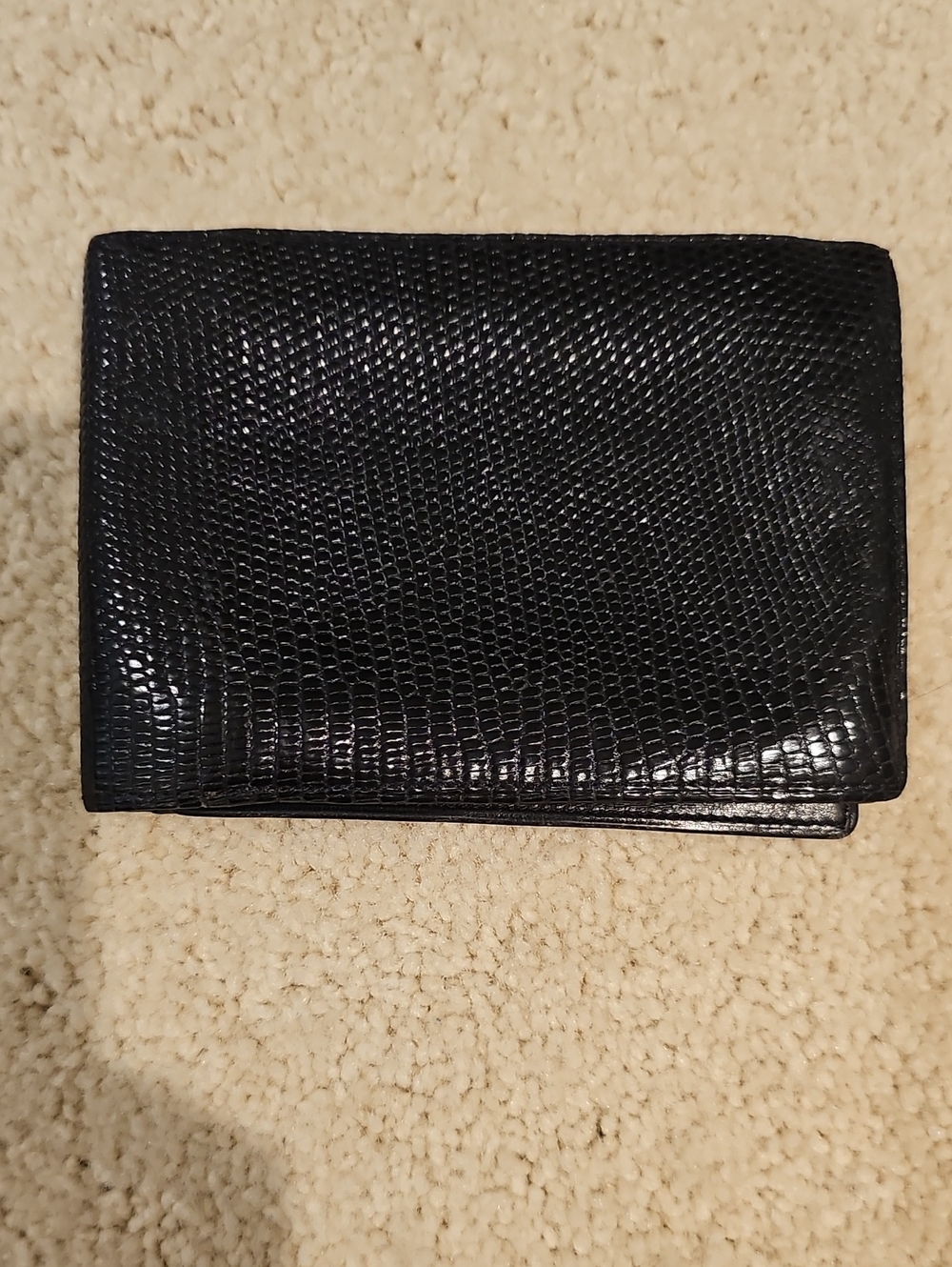 Vintage Mark Cross Lizzard Black Leather Billfold